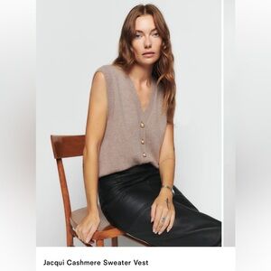 Reformation Jacqui Cashmere Sweater Vest - Oatmeal